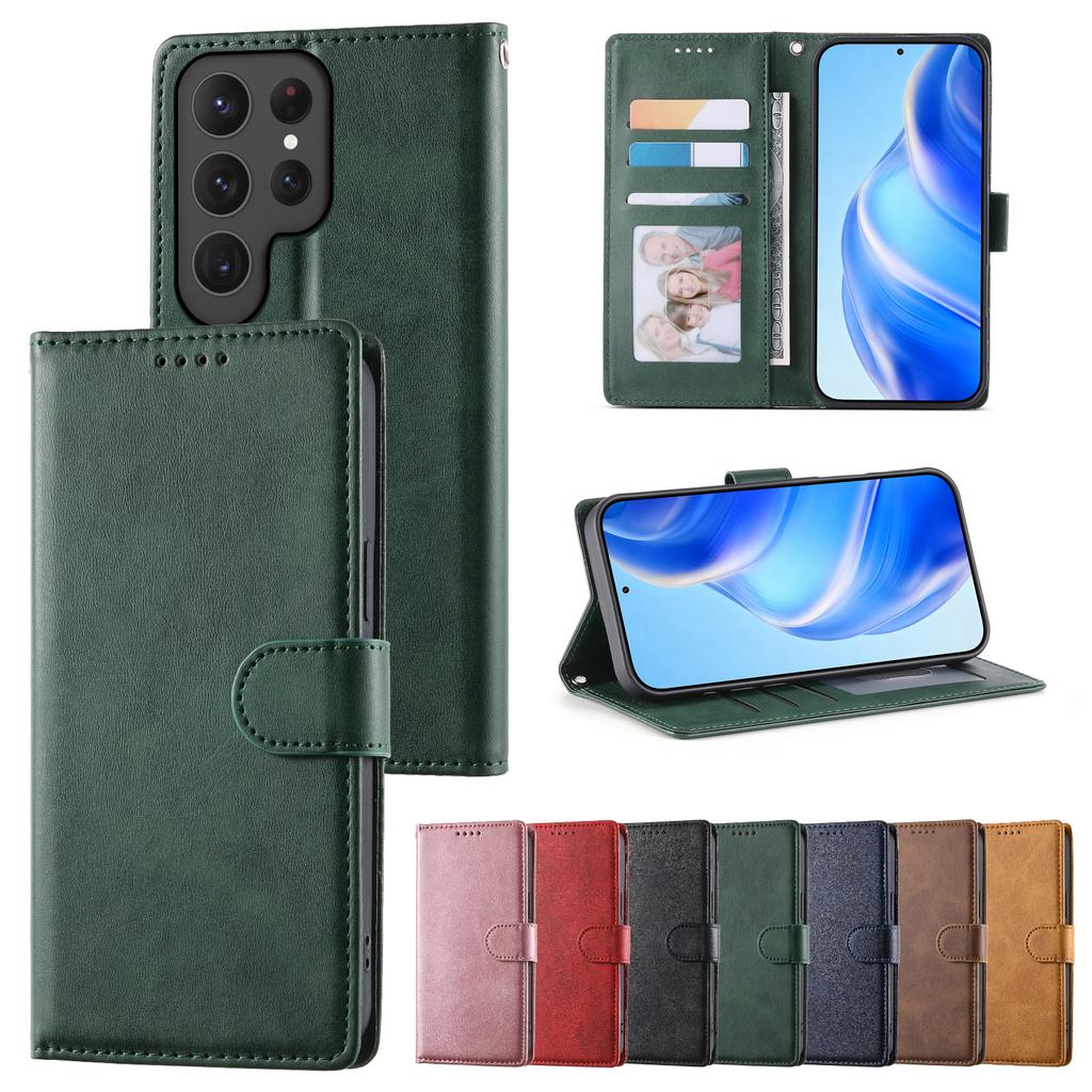Business Magnetic Cards Solt Wallet Flip Case For Samsung S25 Ultra S24 Plus S23 S22 A16 Leather Wallet Stand Book Pocket Cover