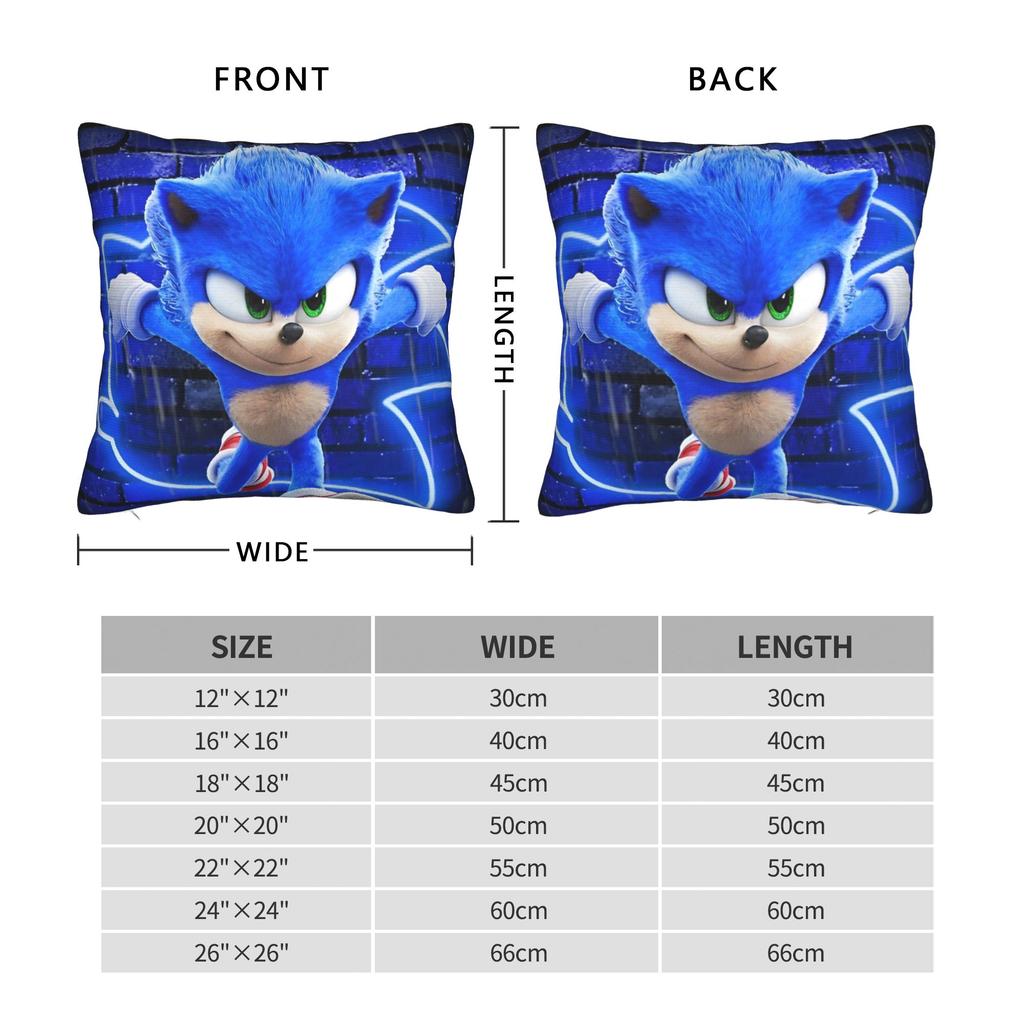 Decorative Pillow Covers Cartoon S-Sonic Merch Home  Pillow Case Cover Zippered Multiple Sizes