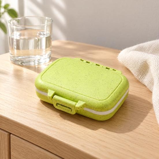 Portable Pill Organizer Three-compartment Organizer, Moisture-proof Buckle Seal Case, Moisture Proof Tablet Storage Compact Plastic Container