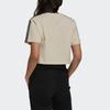 Adidas Originals Crop Tee Hot Girl Series Logo Print Striped Sports Short Sleeve T-Shirt Women Tops Off-White GU2808