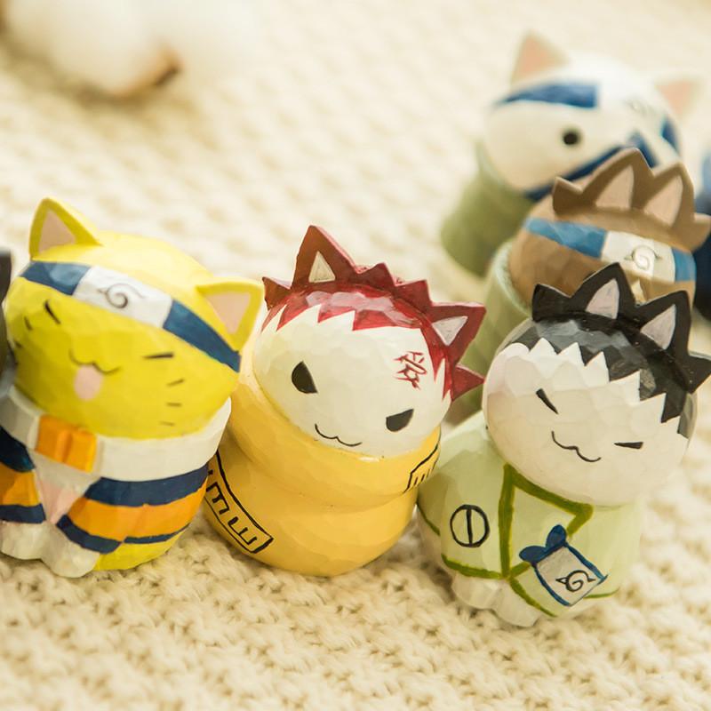 Naruto Houtsnijwerk Kat Figuur Cadeau Voor Huis Kantoor Decoratie En Verzamelaars