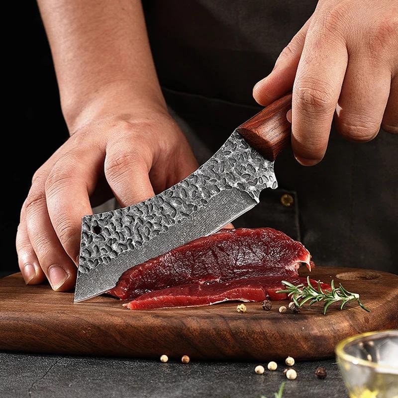 Kitchen Knife Handmade Butcher Meat Cleaver Bone Knife Stainless Steel Fruit Vegetable Fish Slicing Boning Knives Cooking