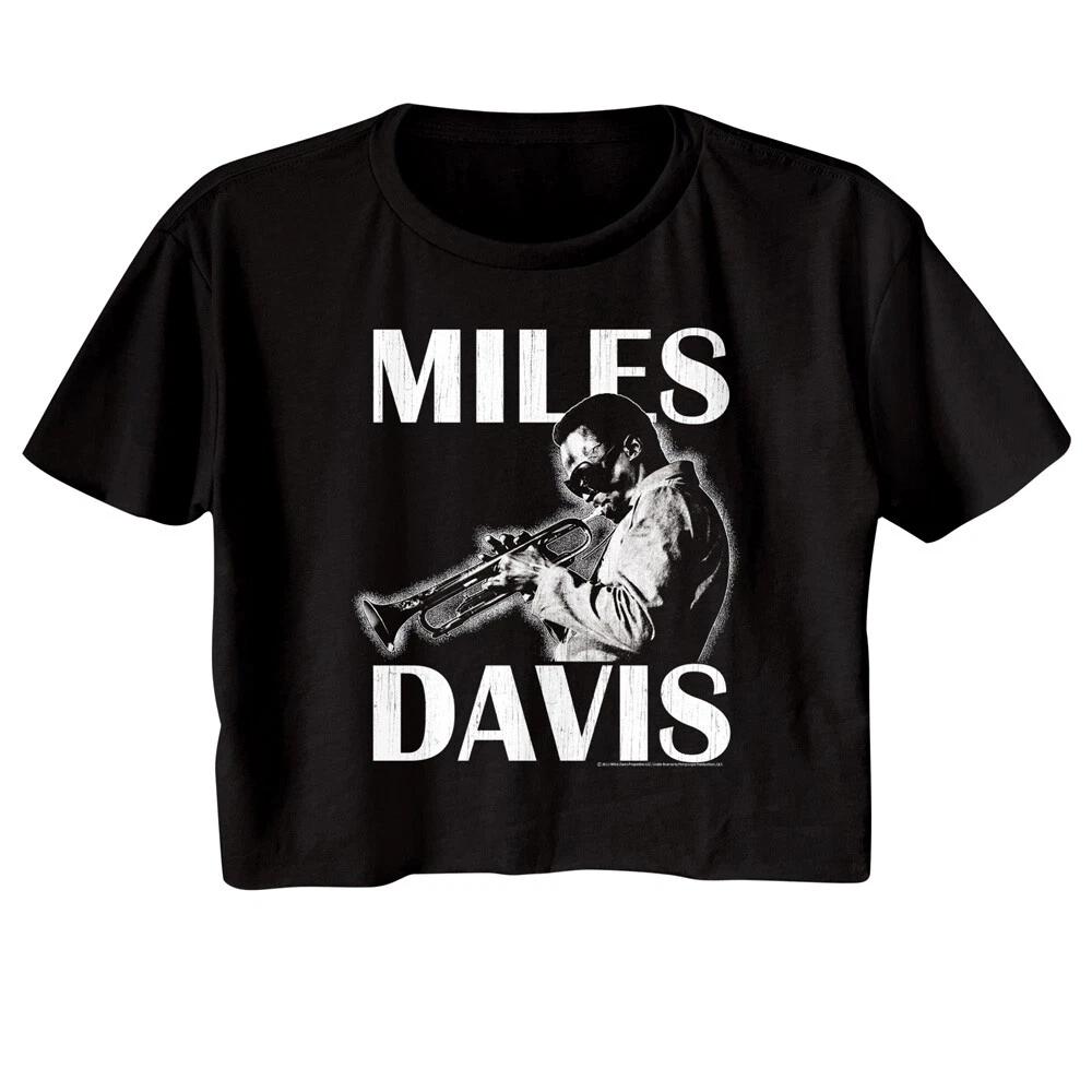 Miles Davis Playing Trumpet Photo Women s Crop Top T Shirt Jazz Music Merch M