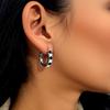 Fashion Jewelry Classic Hoop Earrings Black Stone Hoop Earrings for Women Jewelry Gift