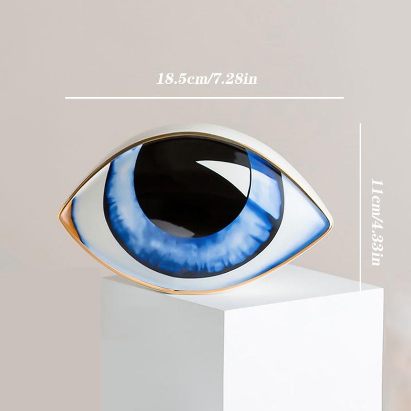Ceramics Evil Eye Sculptures Devil's Eye Statue Charm Desktop Ornaments Home Living Room Decoration Feng Shui Accessories