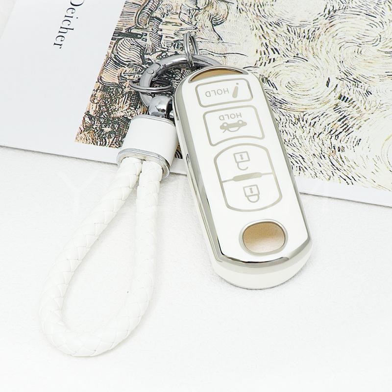 Key Cover Fob 4Buttons Tpu Car Case Shell Fob Holder For Mazda 2 3 5 6 Cx-3 Cx-5 Cx-7 Cx-9 Atenz Speed Miata Mx5 Axela Cx4