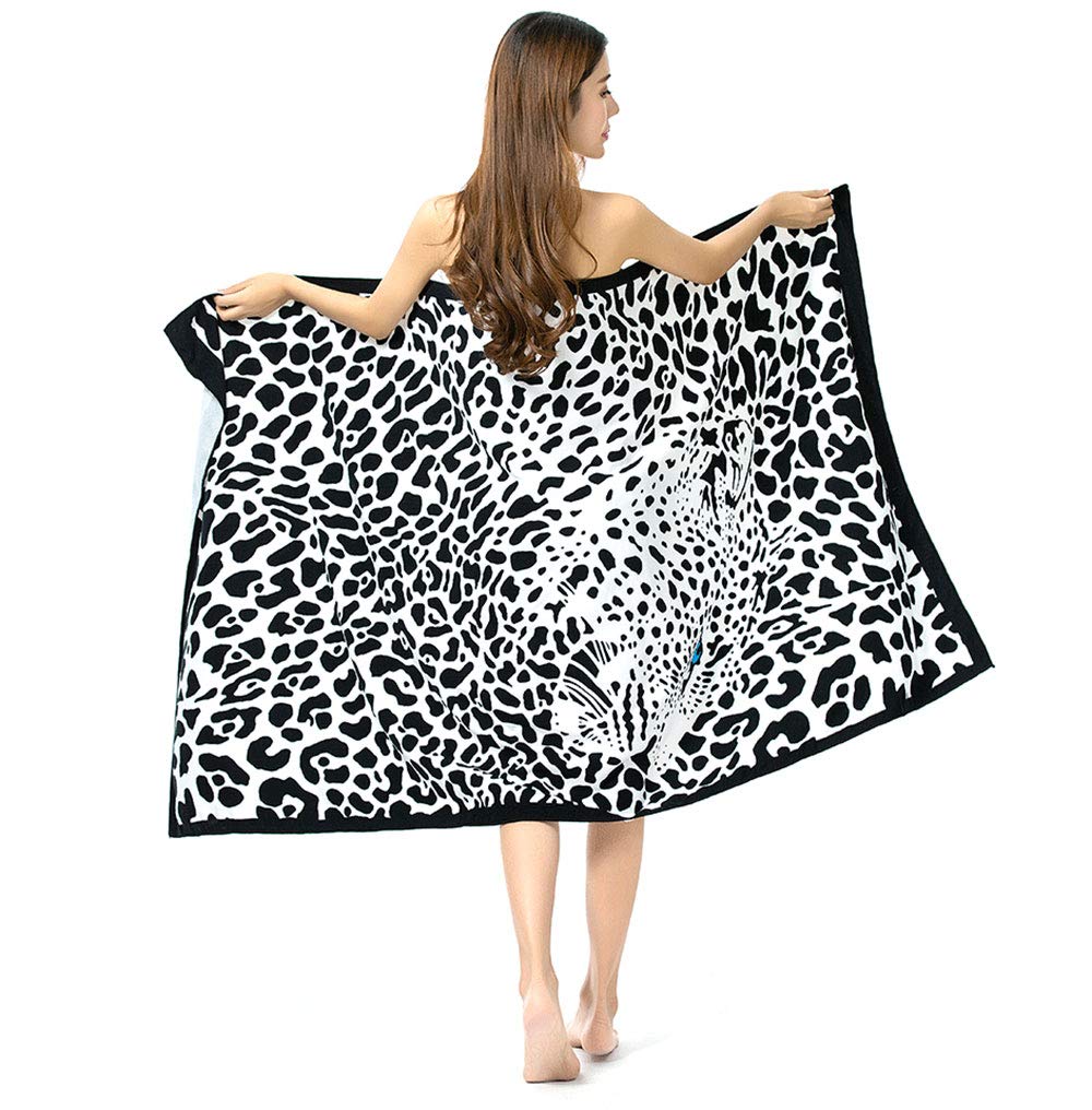 

Самое счастливое пляжное полотенце с леопардовым принтом и белым тигром, большое банное полотенце для женщин, стильное для пляжа и купания (белый: тигр)