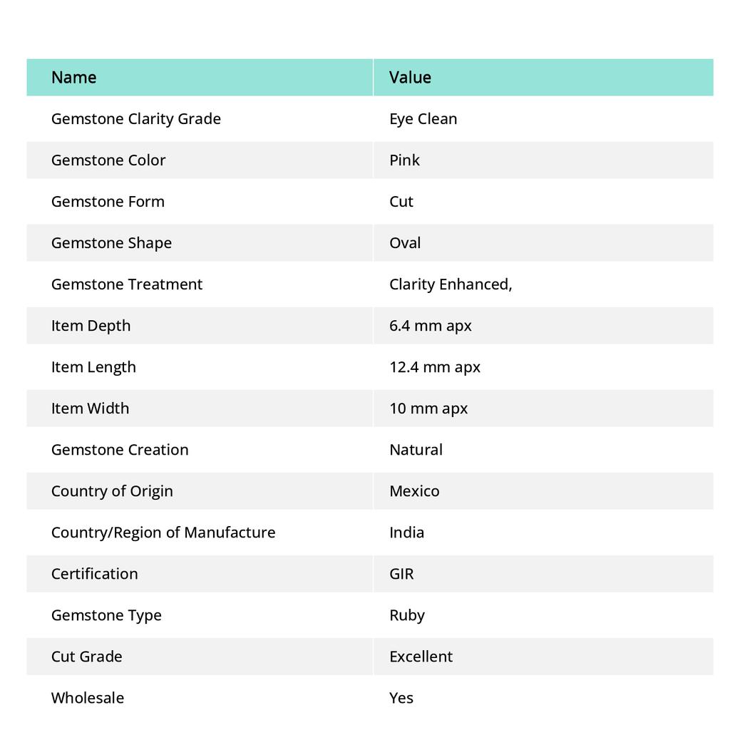 8.20 Carat Natural Ruby Pink Oval Cut CERTIFIED Excellent Loose Gemstone B-28