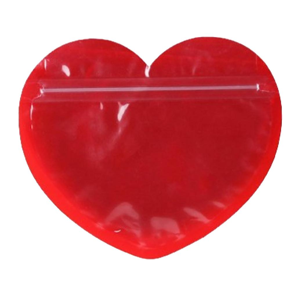 Cute PVC Heart-shaped Jewelry Pouch, Perfect For Valentine's Day Gift, Resealable Bag.