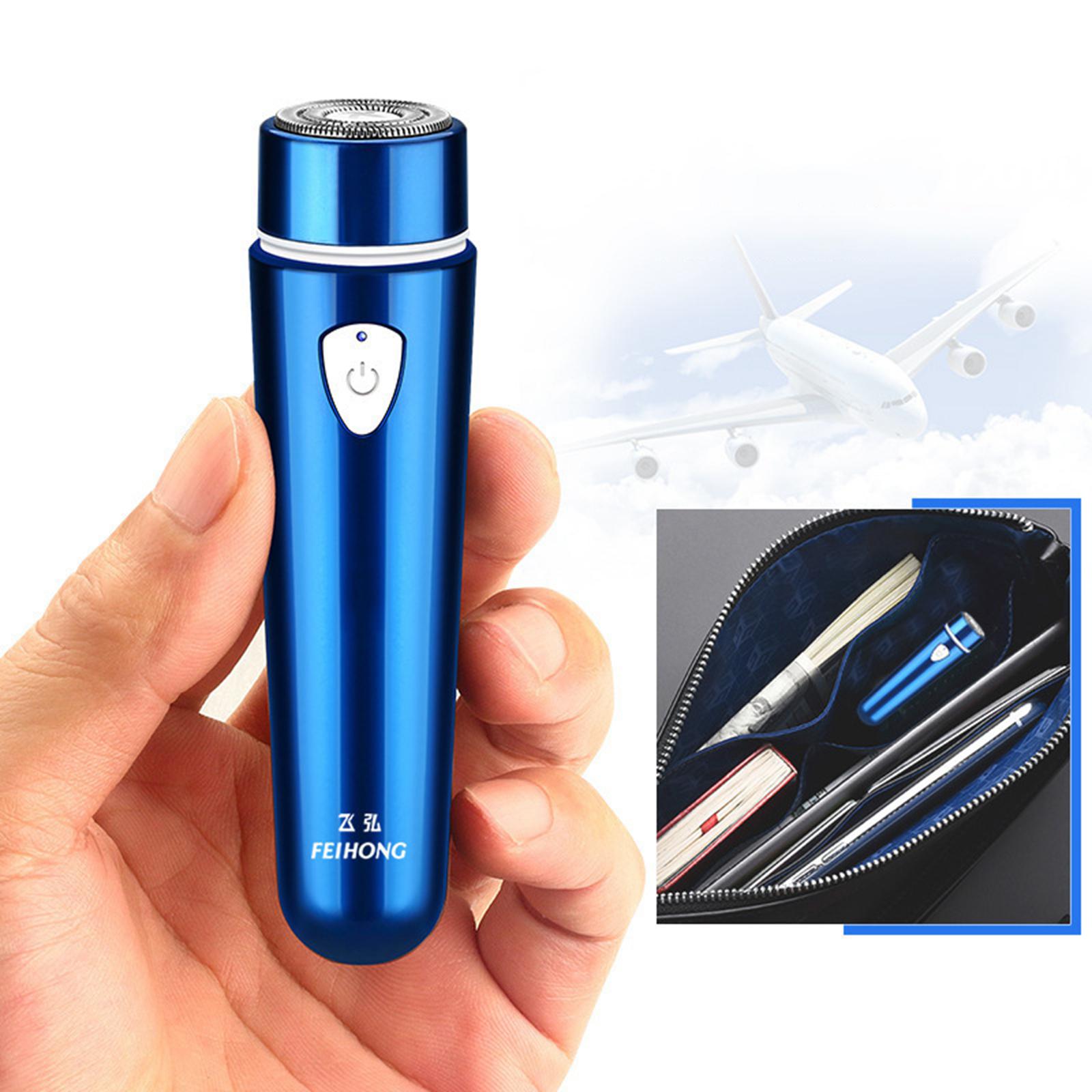 

Мини-электробритва для сухого и влажного бритья, водонепроницаемая, перезаряжаемая, для мужчин синий