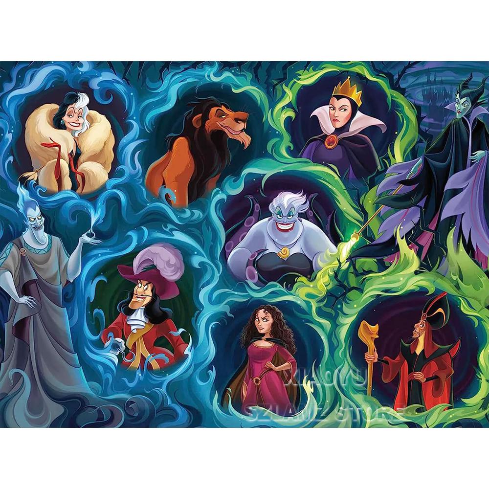 5D DIY Disney Diamond Painting Villains Evil Queen Full Round Cross Stitch Cartoon Art Diamond Embroidery Home Decor