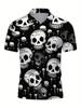 Men'S Short-Sleeve Polo Shirt for Halloween, Featuring a Flat Digital Print Design - No Texture