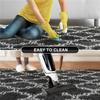 Area Rug Extra Soft Rugs for Living Room, High Pile Indoor Carpet for Bedroom, Playroom, Nursery, Home Decor, Geometric, Dark Grey/White