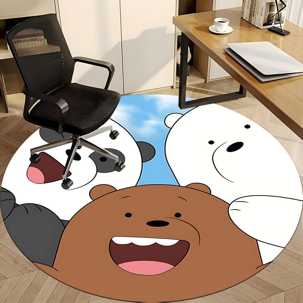 1 alfombra redonda para oficina We Bare Bears, para debajo de sillas de oficina, dormitorio, sala de estar, decoración del hogar, decoración de habitación, disponible en varios tamaños