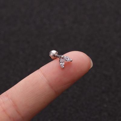 Benzersiz Alaşım Kadın Kız Kristal Zirkon Saplama Kabuk Küpe Saplama Küpe 1 Adet Helix Piercing Tragus Çapraz Taç Zarif Düğün Partisi Ay Yıldız