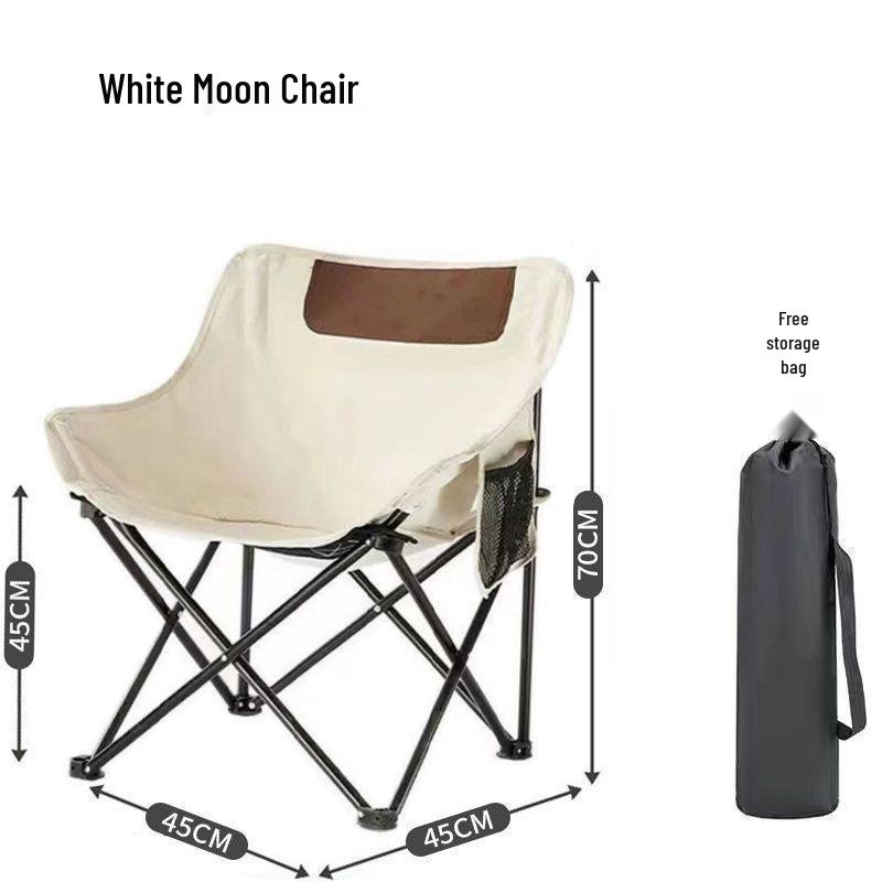 Moon Chair: Thickened Folding Outdoor Recliner for Camping, Fishing, Picnics, Art, and Relaxation