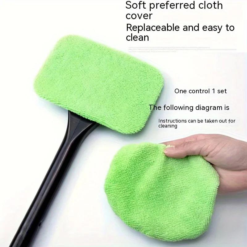 Car Front Windshield Cleaning Brush Interior Dust Removal Window Scraping Towel Sponge And Scratch Free Cleaning Tool Set