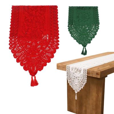Runner da Tavola Lungo di Natale Multimisura Pizzo Tovaglia Tricolore Decorazione per Feste Copritavola