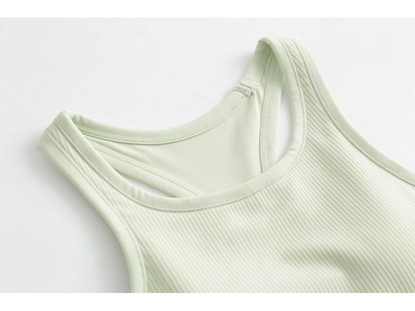Women's Quick-Dry Breathable I-Shaped Yoga Vest with Chest Pad