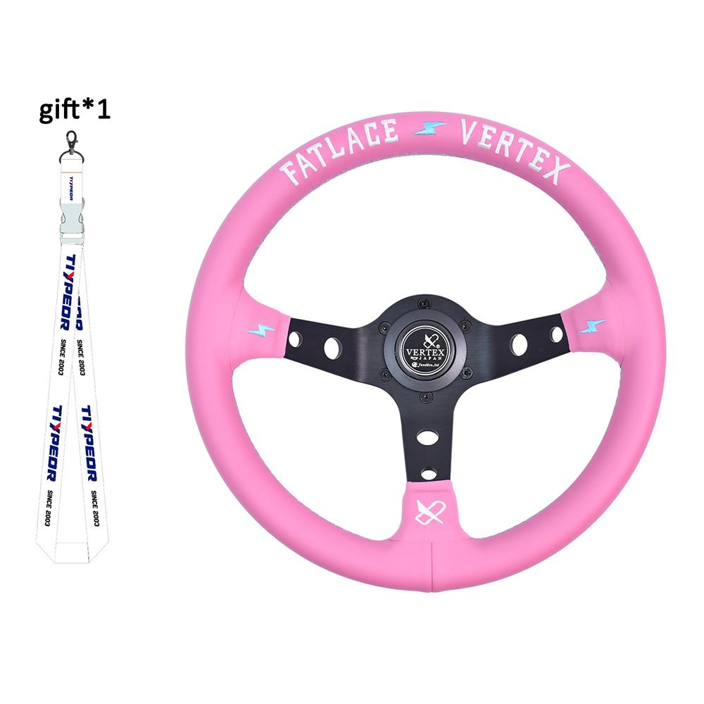 Vertex 320MM Star Embroidery Sports Steering Wheel Golden Wiring Universal Modified Steering Wheel with Forever