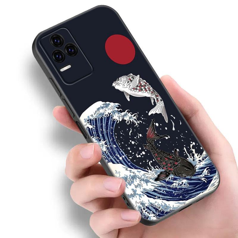 Japan Wave Anime Dragon Phone Case For Xiaomi Redmi Note 5 6 9T K20 K40 K50 Pro 7A 8A 9A 9C 9i 10A 10C A1 S2 TPU Black Cover