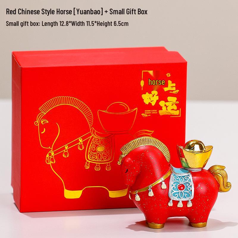 Creative Red Horse Mascot Figurine for Office or Living Room Decoration - Instantly Attracts Wealth