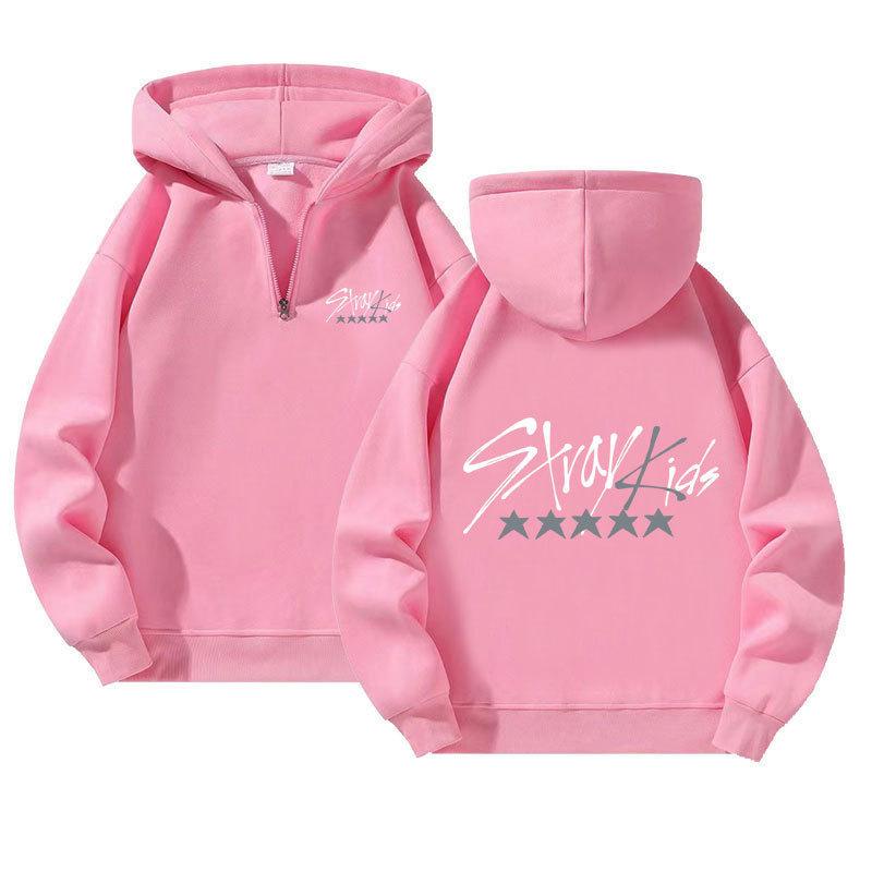 Hanorace pentru bărbați femei StrayKids Combinație Imprimat Pulover cu fermoar Nou Pulover cu fermoar Bărbați și femei Același stil Hanorac