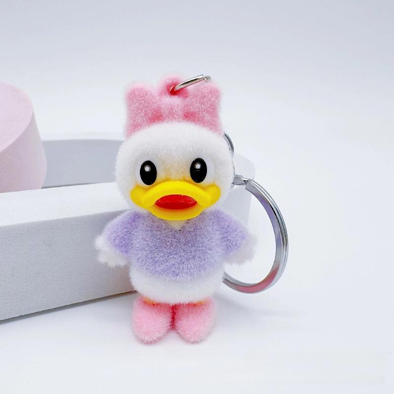 Disney Cartoon Flock Donald Duck Keychain Mickey & Minnie Pendant Toy Cute Bag Accessory Doll Kid Christmas Party Smal Gifts