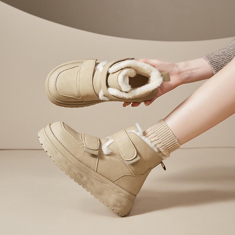 Augustine platform snow boots women's winter 2025 new velvet thickened outer wear cotton shoes short Martin boots