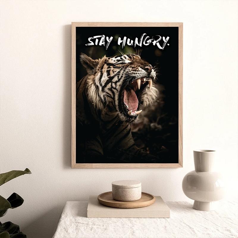 Mindset Is Everything Lion Eagle Wolf Cat Tiger HD Pictures Poster Inspirational Quotes Canvas Painting Wall Art Room Home Decor