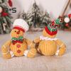 Gingerbread Man Doll Plush Christmas Doll Toy Soft Stuffed Sitting Cookie Gingerbread Festive Decor for Xmas New Year Gift
