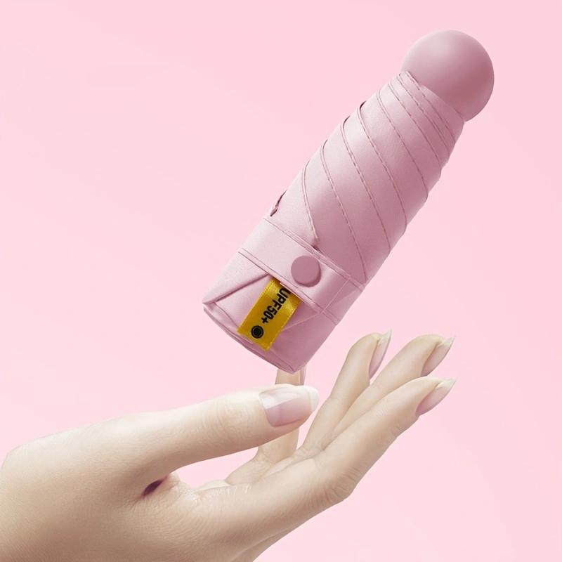 Kapselparaply Solrik og regnfull Dualuse Regntett solbeskyttelse Utendørs reise Bærbar miniparaply