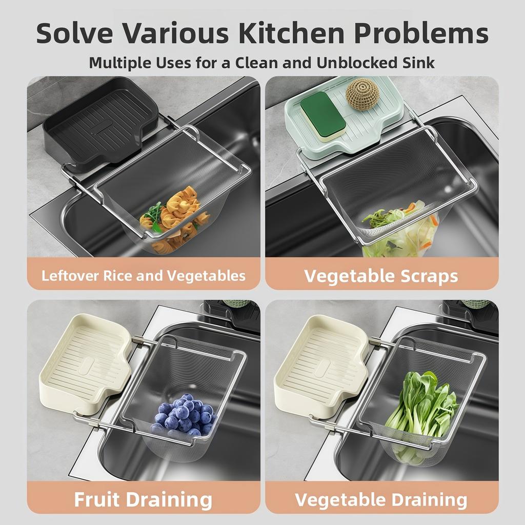 Multifunkční odtokový koš Filtr do kuchyňského dřezu Odvodňovací koš na houbičky Polička na odpadkový filtr Sítko Stojan na sítko do kuchyňského dřezu