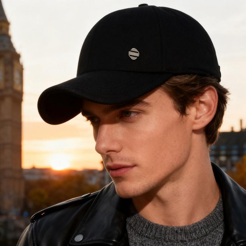Middle-Aged Autumn Winter Hat Men's Velvet Thick Cap Outdoor Warm Cold-Proof Baseball Cap