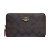 Id Zip Wallet 17 Zipper Closure Multi-Card Slot Clutch Card Holder Coated Canvas Wallet Medium Women's Brown