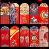12pcs Paper Lucky Money Bless Pocket Cartoon Red Pocket Chinese Style New Year Red Envelope  Decor