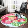 1pc Strawberry Princess4 Print Round Carpet Chair Round Carpet Suitable for Bedroom Living Room Home Decorative Carpet