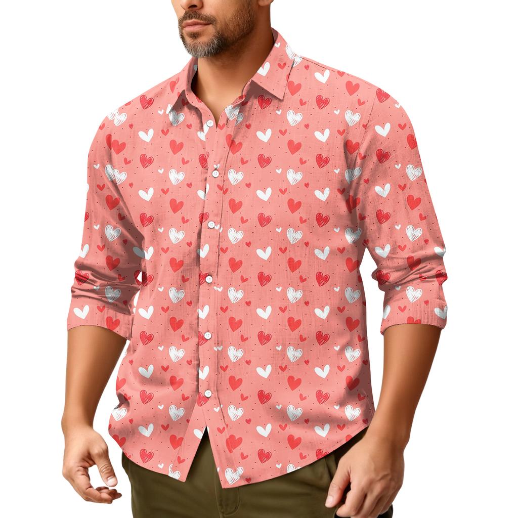 Męska koszula z długim rękawem, luźna, swobodna, z modnymi klapami