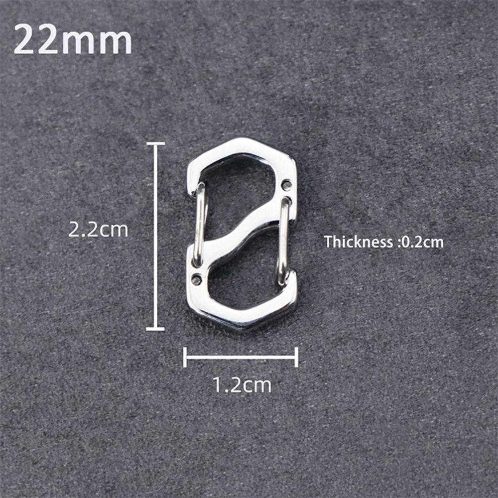 10PCS Backpack Buckle Stainless Steel S Type Carabiner With Lock Mini Outdoor Backpacks Luggage Hook Anti-Theft Key-Lock Tool