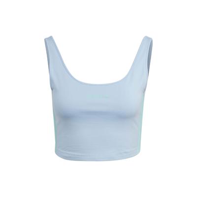 Originals Trefoil Crop Tank Top With Logo Lettering And Contrast Stripes Women Tops Light-Pink Blue IT8159