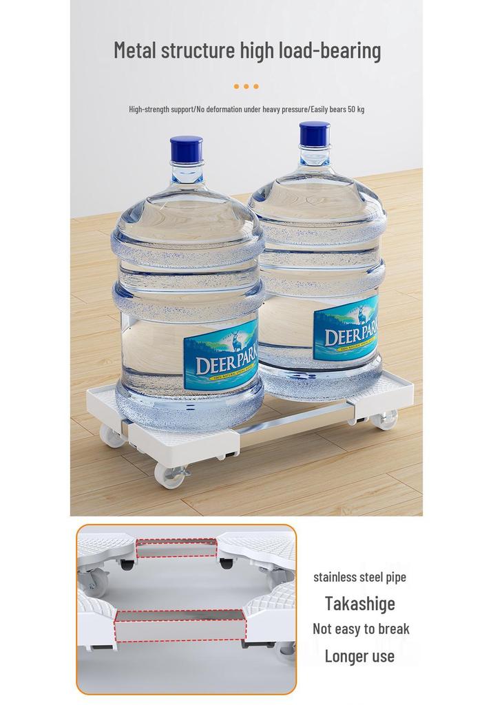 Adjustable Mobile Computer Stand with Caster Wheels and Moisture-Proof Base