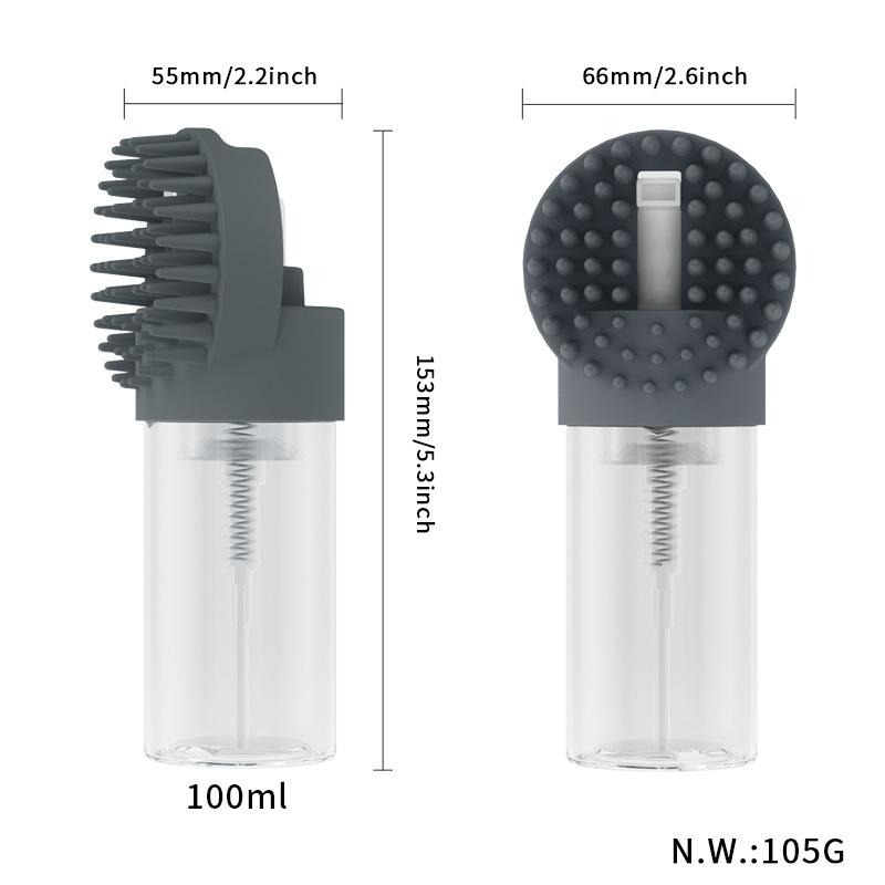 Multifunctional Soft Silicone Dog Hair Brush with Visible Bottle Gentle Massage Bath Detachable Cat Comb Dog Grooming Equipment