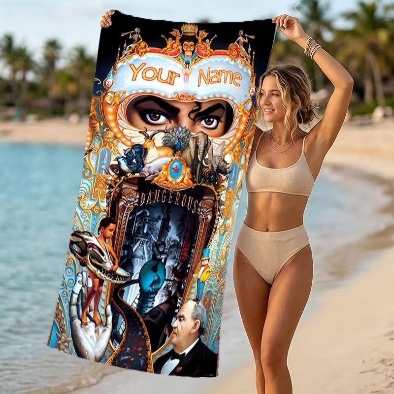 Customizable Personalized Beach Towels Michael Jackson Themed designs.Suitable for the Beach, Yoga, Sports;ideal As Beach Accessories