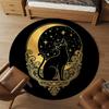 1pc Cat Moon Round Chair Mat Area Rug - Non-Slip, Floor Mat for Office, Bedroom, and Indoor Decor C1125402