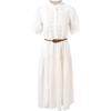 Betu Damen Französisches Retro-Kleid mit Puffärmeln, Midi-Länge