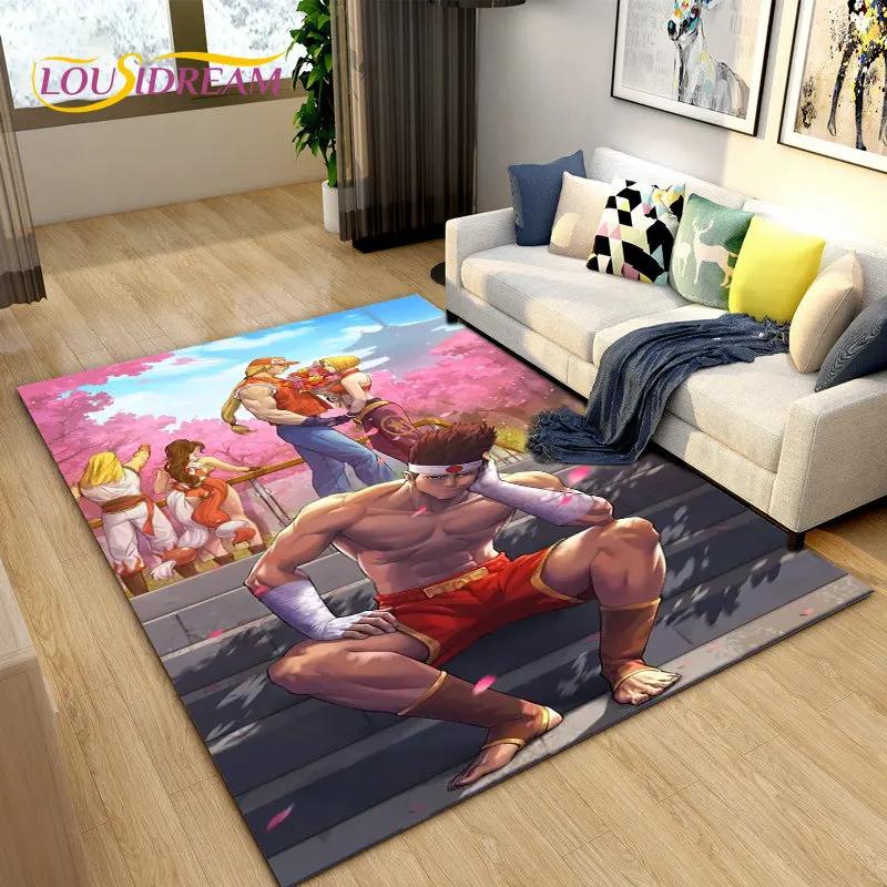 Street Fighter Retro Game Gamer Area Rug,Carpet Rug for Living Room Bedroom Sofa Doormat Decoration, Kid Play Non-slip Floor Mat