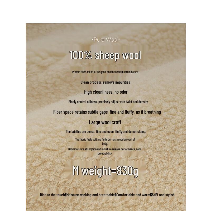 EiLEEN ELITEE Women's Pure Wool Faux Fur Particle Coat