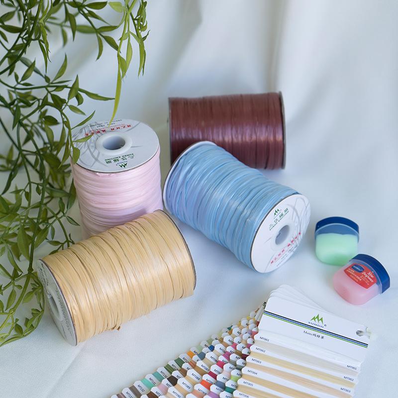 200M/roll Matte Raffia Yarn Plant Fibre Crochet Yarn for DIY Knitting Straw Hat Handbags Hand Knitting Yarn Handcraft