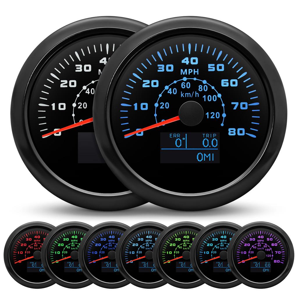 IP67 Wasserdichter Digitaler Geschwindigkeitsmesser 0~80MPH/0~120Km/h GPS Tacho Universal für Auto LKW Boot Bus Geländefahrzeuge 12V 24V