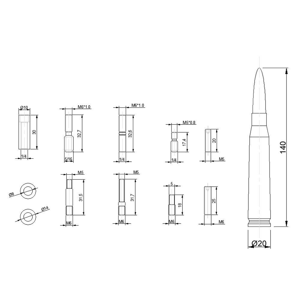 Bullet Style 0.5 Cal Silver Antenna Mast Power for CHEVY SILVERADO 1500 2500